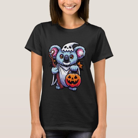 Scary Halloween Koala Ghost Spooky Candy Bag Tシャツ (正面)