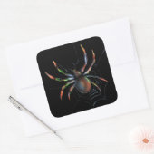 Scary Halloween Metallic Spider And Web スクエアシール (封筒)