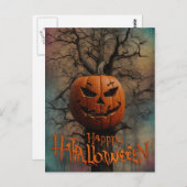 Scary Halloween Night with Witch ポストカード (正面/裏面)