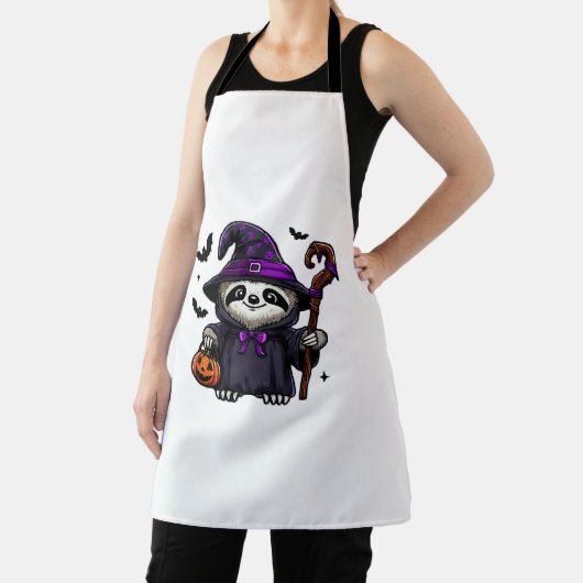 Scary Halloween Sloth Witch Hat Costume Spooky Sea エプロン (インサイチュ)