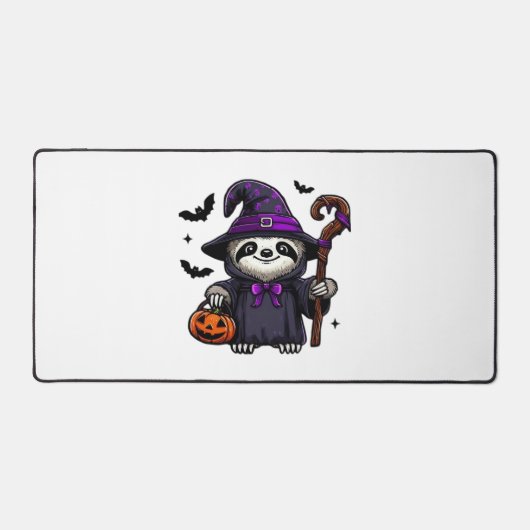 Scary Halloween Sloth Witch Hat Costume Spooky Sea デスクマット (正面)