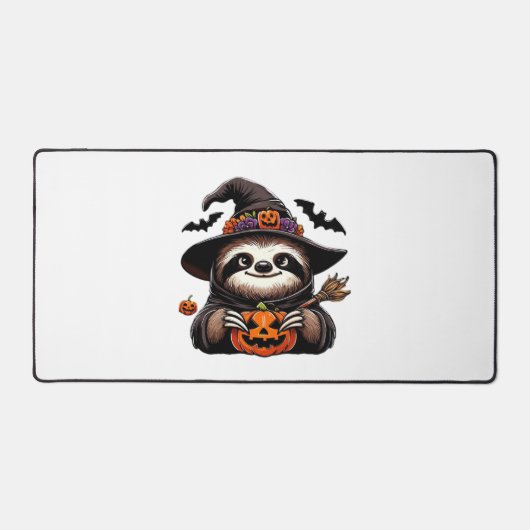 Scary Halloween Sloth Witch Hat Costume Spooky Sea デスクマット (正面)