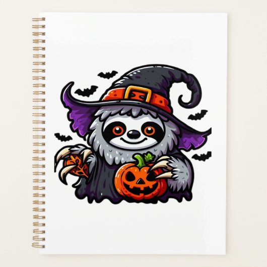Scary Halloween Sloth Witch Hat Costume Spooky Sea プランナー手帳 (正面)