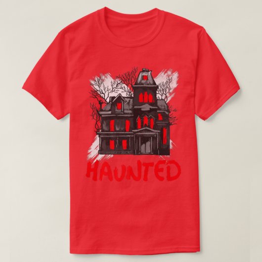 Scary Haunted House Horror Art  Tシャツ (デザイン正面)