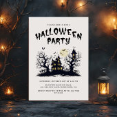 Scary Haunted House Modern Adults Halloween Party 招待状