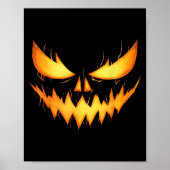 Scary Jack O Lantern Carved Pumpkin Face Halloween ポスター (正面)