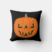 Scary Jack-o'-Lantern Halloween Design クッション (正面)