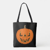 Scary Jack-o'-Lantern Halloween Design トートバッグ (裏面)