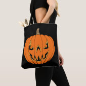 Scary Jack-o'-Lantern Halloween Design トートバッグ (クローズアップ)