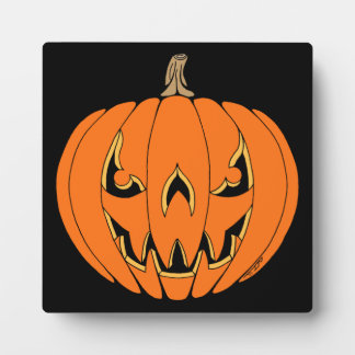Scary Jack-o'-Lantern Halloween Design フォトプラーク