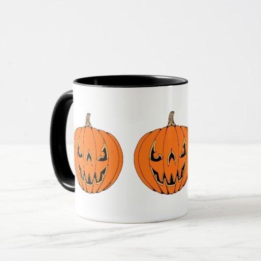 Scary Jack-o'-Lantern Halloween Design マグカップ (正面左)