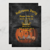 Scary Jack-O-Lantern Pumpkin Halloween 招待状 (正面/裏面)