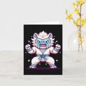 Scary Martial Arts Fighter Karate Boxer Comt Kung カード (黄色い花)