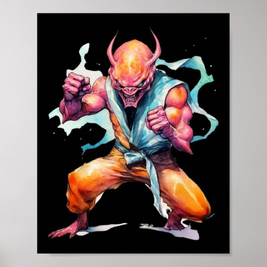 Scary Martial Arts Fighter Karate Boxer Comt Kung  ポスター (正面)