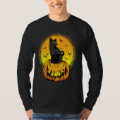 Scary Nightcat Black Cat With Yellow Eyes Pumpkin  Tシャツ (正面)