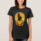 Scary Nightcat Black Cat With Yellow Eyes Pumpkin Tシャツ (正面)