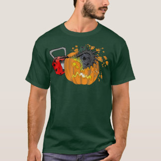 Scary Pumpkin Carving Halloween Chainsaw Pumpkin F Tシャツ