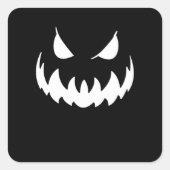 Scary pumpkin face スクエアシール (正面)