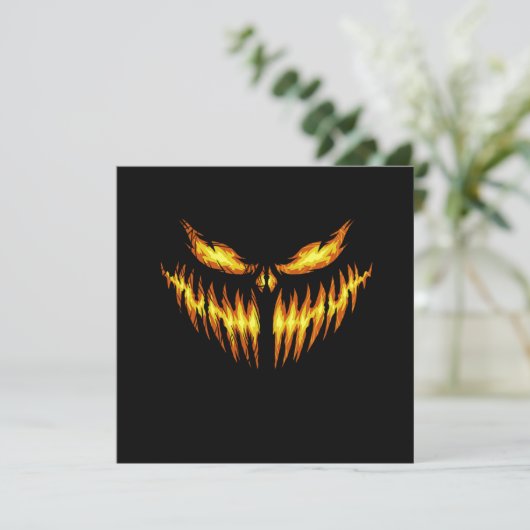 Scary Pumpkin Halloween Face Gift Idea 招待状 (スタンド正面)