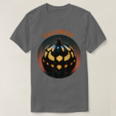 Scary Pumpkin Halloween, JackOLantern Head Face Sc Tシャツ (デザイン正面)