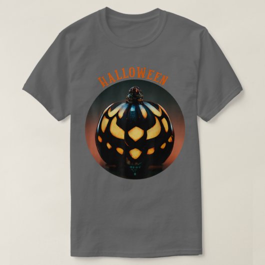 Scary Pumpkin Halloween, JackOLantern Head Face Sc Tシャツ (デザイン正面)