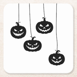 Scary Pumpkin hanging スクエアペーパーコースター