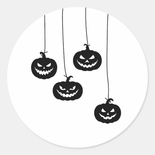 Scary Pumpkin hanging ラウンドシール (正面)