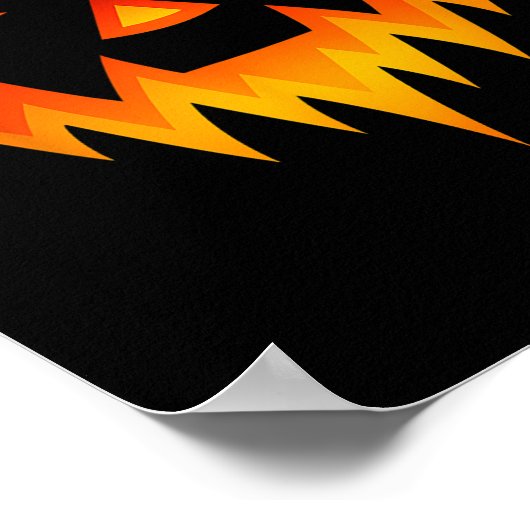 Scary Pumpkin Jack O Lantern Face Halloween Costum ポスター (角)