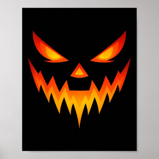 Scary Pumpkin Jack O Lantern Face Halloween Costum ポスター (正面)