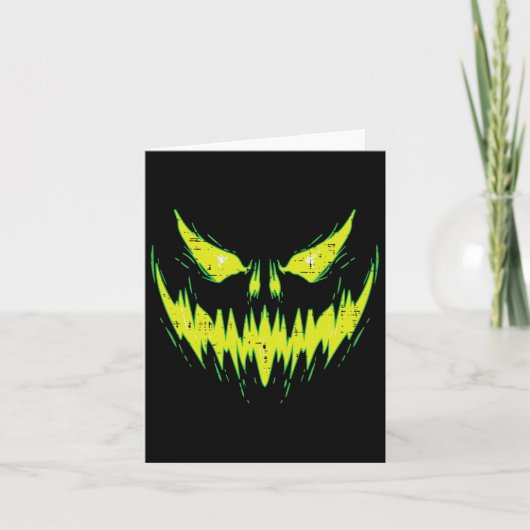 Scary Pumpkin Jack O Lantern Face Halloween Men Bo カード (正面)