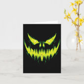 Scary Pumpkin Jack O Lantern Face Halloween Men Bo カード (黄色い花)
