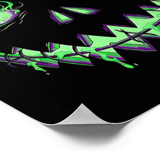 Scary Pumpkin Jack O Lantern Spooky Halloween Kids ポスター (角)