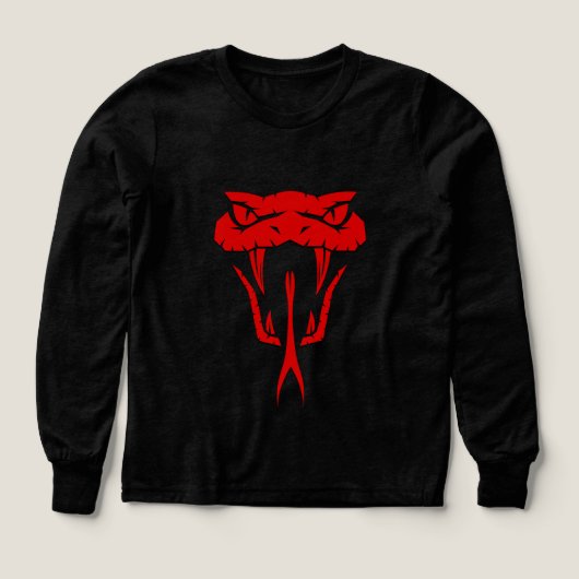 Scary Red Snake Face Long Sleeve (デザイン正面)