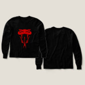 Scary Red Snake Face Long Sleeve (デザイン 正面＆背面)