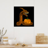 Scary Snake Protecting A Pumpkin ポスター (キッチン)
