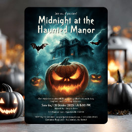 Scary Spooky Haunted House Adult Halloween Party 招待状