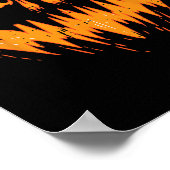 Scary Spooky Jack O Lantern Face Pumpkin Halloween ポスター (角)