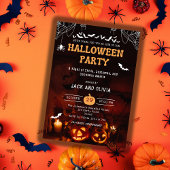Scary Spooky Pumpkin Adult Halloween Costume Party 招待状