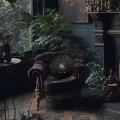 Scary Spooky Spider Web ラウンドクッション