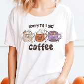 Scary Til I Get Coffee レトロハロウィン トライブレンドTシャツ