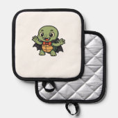 Scary turtle vampire Halloween Oversized T-Shirt 鍋敷き (正面/裏面)