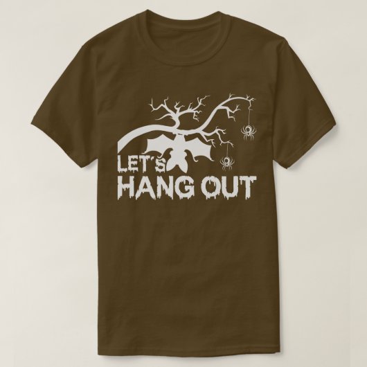 Scary Vampire Bat Lets Hang Out Halloween Tシャツ (デザイン正面)