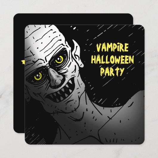 Scary Vampire Halloween Party Invitation 招待状 (正面/裏面)