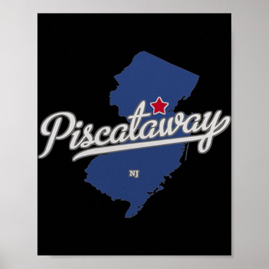 Scataway ニュージャージー州 Nj 地図 ポスター (正面)