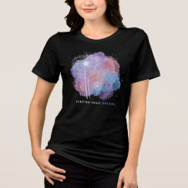 Scatter Your Dreams - 美しいパステルタンポポのデザインW トライブレンドＴシャツ