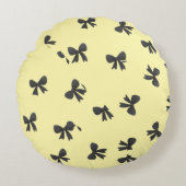 Scattered Bow Pattern Round Throw Pillow ラウンドクッション (正面)