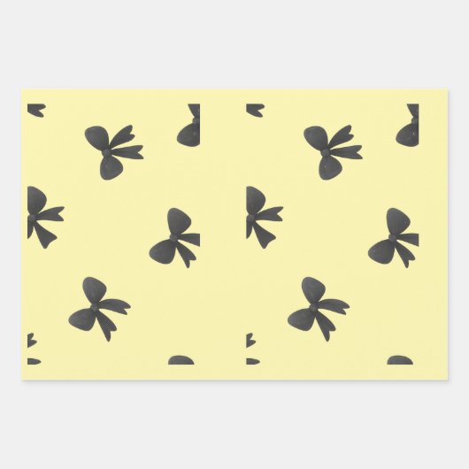 Scattered Bow Pattern Throw Pillow –Minimal design ラッピングペーパーシート (正面2)