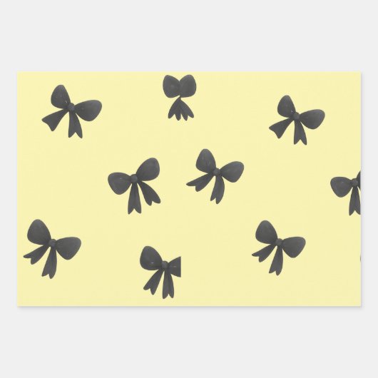 Scattered Bow Pattern Throw Pillow –Minimal design ラッピングペーパーシート (正面)