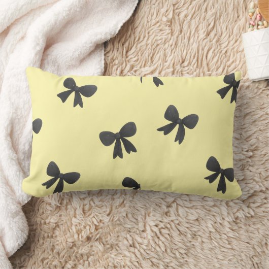 Scattered Bow Pattern Throw Pillow –Minimal design ランバークッション (ブランケット)