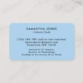 Scattered Crayons Substitute Teacher Contact Info 名刺 (裏面)